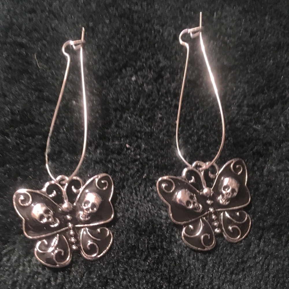 Goth “Skulls in Butterflies” Earrings